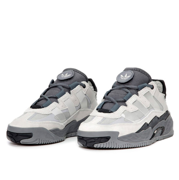 Adidas Niteball White Grey Winter С МЕХОМ