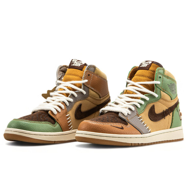 Jordan 1 x Zion Williamson Voodoo Yellow Green Brown