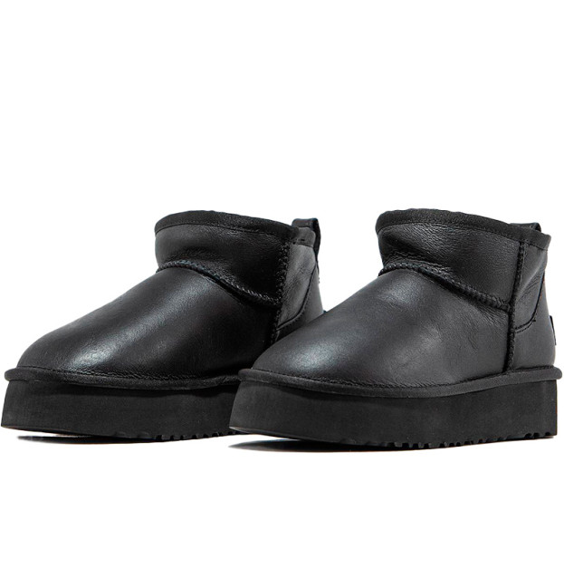 UGG Ultra Mini Platform Leather Black Premium