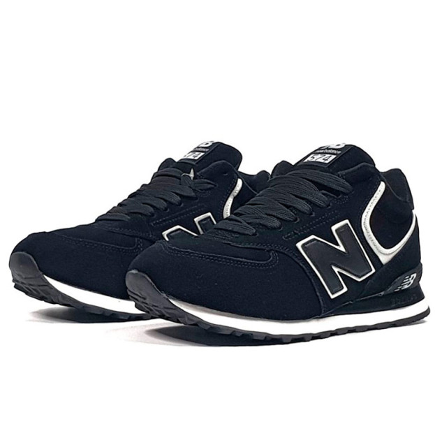 New Balance 574 High Black White Winter С МЕХОМ