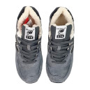 New Balance 574 Grey Black White Winter С МЕХОМ