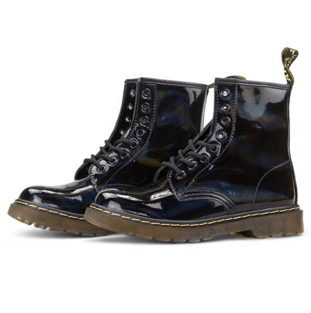 Dr. Martens 1460 Patent Leather Lace Up Boots Black З ХУТРОМ