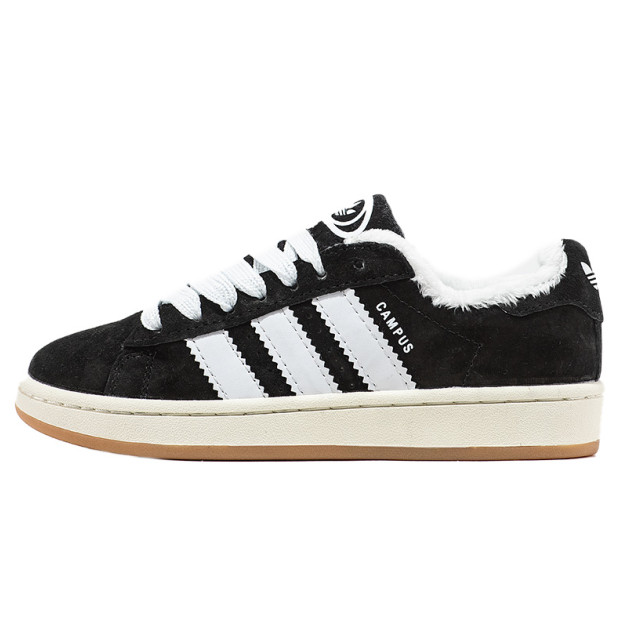 Adidas Campus Black White Winter С МЕХОМ