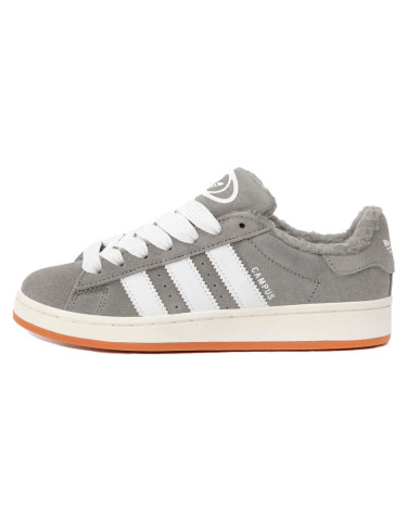 Adidas Campus Dark Grey White Winter С МЕХОМ