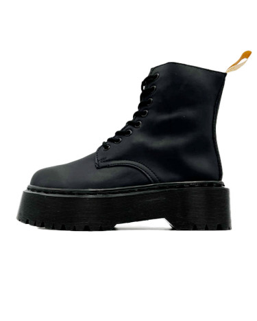 Dr. Martens Jadon Smooth Leather Platform Boots Triple Black Termo Zip С ФЛИСОМ