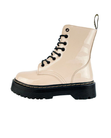 Dr. Martens Jadon Leather Polished Boots Beige С МЕХОМ