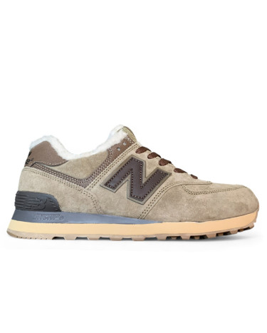 New Balance 574 Beige Brown Winter С МЕХОМ