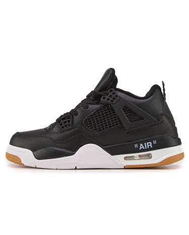Jordan 4 Black White Gum З ХУТРОМ