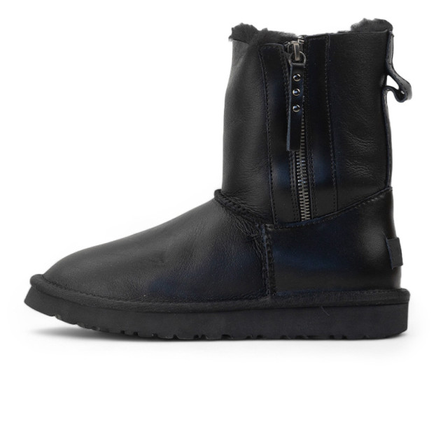 UGG Classic Short Zip Leather Black