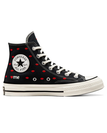 Кеди Converse High Chuck 70 Embroidered Lips High Love Me Black A01600C