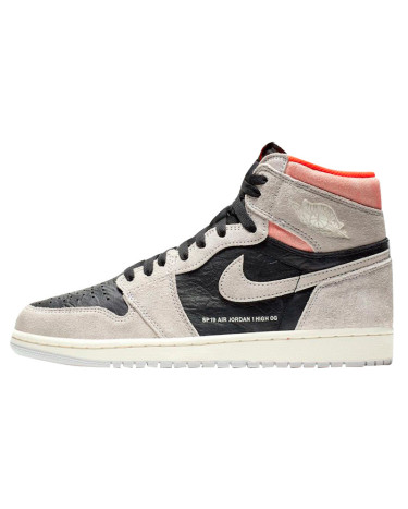 Jordan 1 Retro High Neutral Grey Hyper Crimson 555088-018