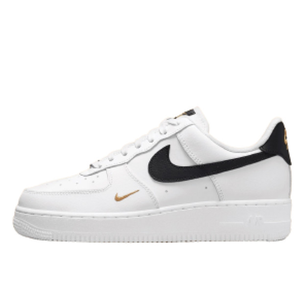 Nike Air Force 1 Low 07 Essential White Black Gold Mini Swoosh CZ0270-102